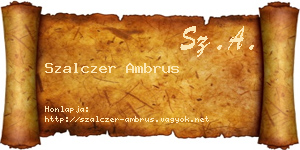 Szalczer Ambrus névjegykártya